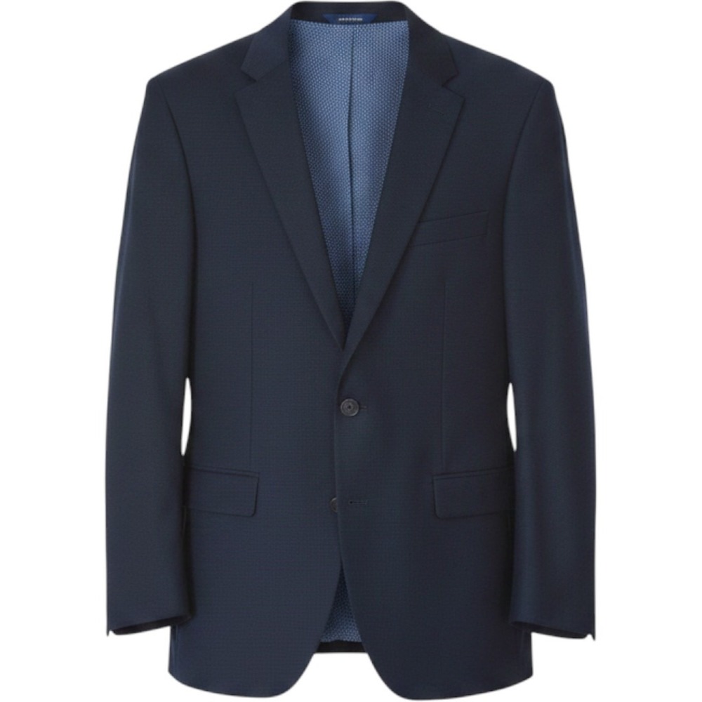 Haggar Active Series Mens Blazer 44 Long Navy Blue Tailored Fit Stretch HJ00243